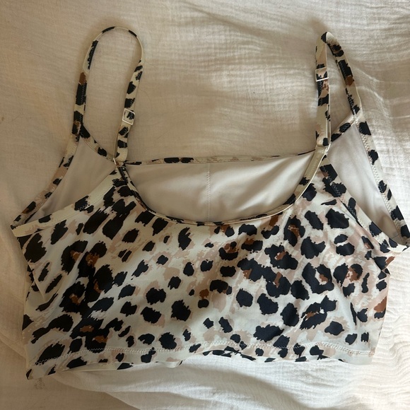 aerie Other - Aerie Leopard Print Longline Scoop Bikini Top - Size Large (L/G)